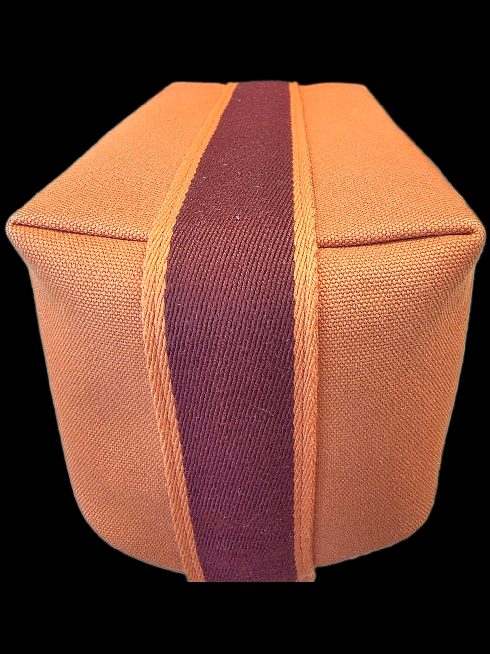 Orange Canvas Cosmetic Pouch with Rope Strap - Picture 12 of 14
